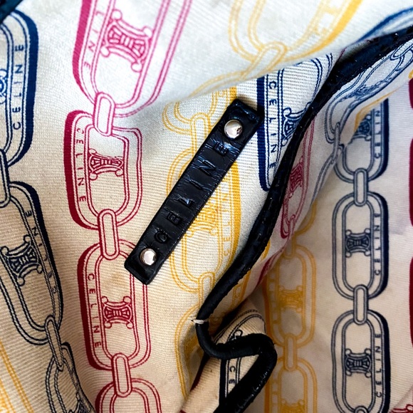 nwot Celine vintage leather hobo bag chain fabric - Picture 9 of 11